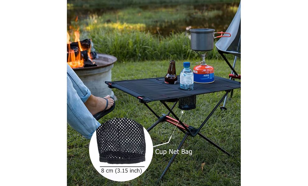 Розкладний стіл Naturehike NH19Z027-Z (алюміній), 59x40x39 см, Колір: Black, зображення 7