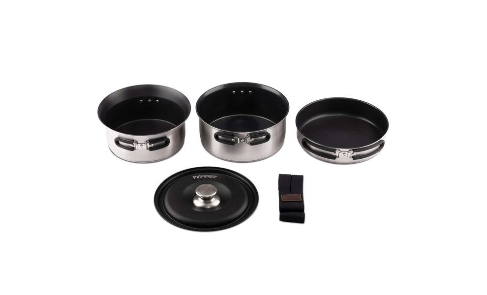 Кемпінговий набір посуду з антиприграним покриттям Petromax Dimego: 2 каструлі, сковорода, зображення 6