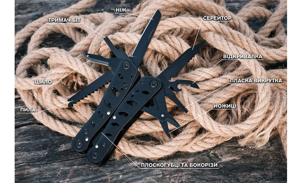 Мультитул з чохлом та бітами Ganzo G205-B - 11 функцій, зображення 6