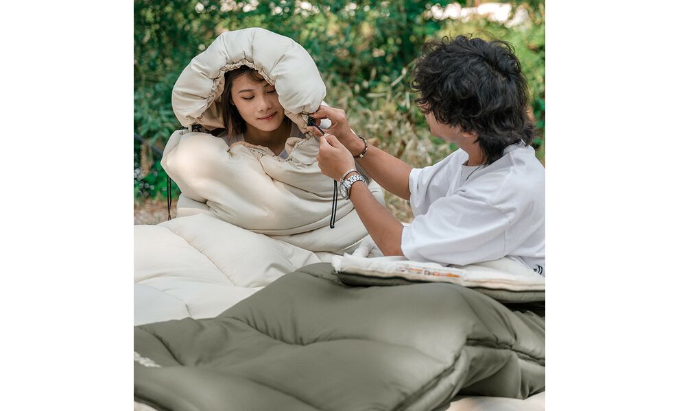 Демісезонний кемпінговий спальник-ковдра Naturehike CNK2300SD016 - LD150 (Beige) до 8°C, Максимальний зріст користувача: 195, Колір: Beige, Сторона застібки: права, зображення 7