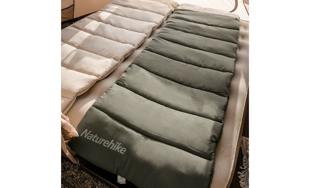 Демісезонний кемпінговий спальник-ковдра Naturehike CNK2300SD016 - LD150 (Dark Green) до 8°C, Максимальний зріст користувача: 195, Колір: Dark Green, Сторона застібки: права, зображення 8