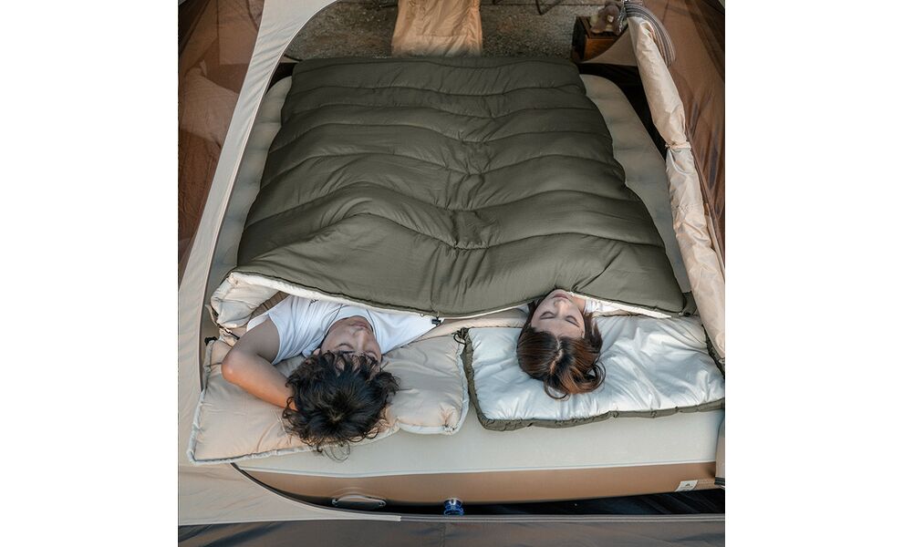 Демісезонний кемпінговий спальник-ковдра Naturehike CNK2300SD016 - LD150 (Beige) до 8°C, Максимальний зріст користувача: 195, Колір: Beige, Сторона застібки: права, зображення 9