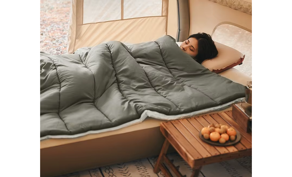 Демісезонний кемпінговий спальник-ковдра Naturehike CNK2300SD016 - LD150 (Beige) до 8°C, Максимальний зріст користувача: 195, Колір: Beige, Сторона застібки: права, зображення 12