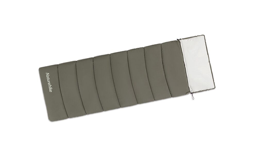 Демісезонний кемпінговий спальник-ковдра Naturehike CNK2300SD016 - LD150 (Dark Green) до 8°C, Максимальний зріст користувача: 195, Колір: Dark Green, Сторона застібки: права, зображення 2