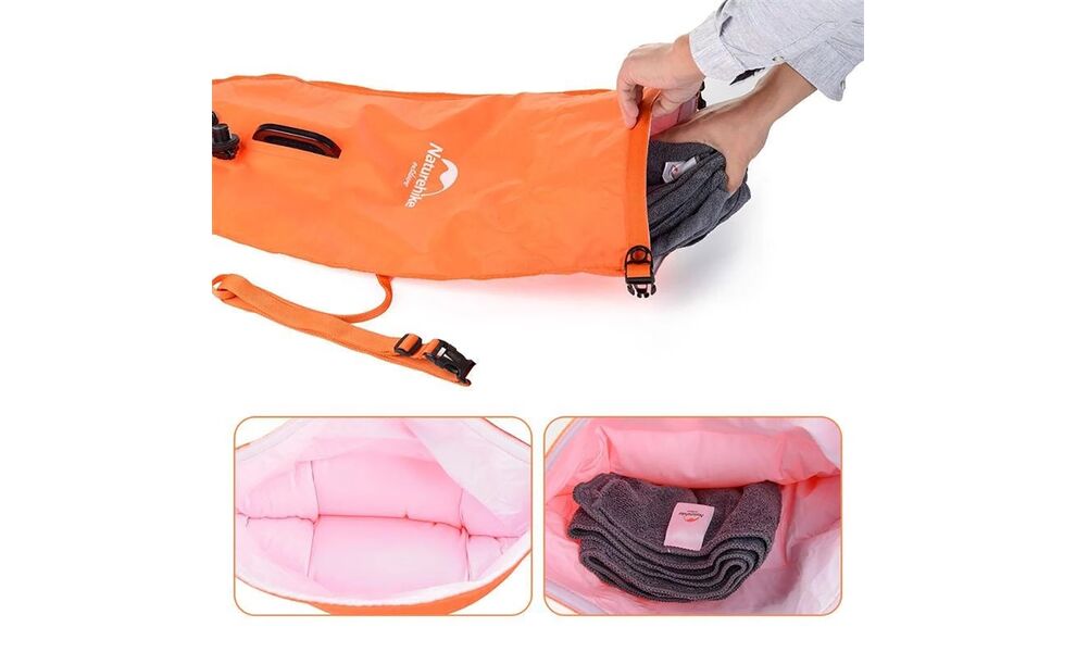 Гермомішок Naturehike NH17S001-G (Orange), 28 л, Об'єм: 28, Колір виробника: Orange, зображення 9