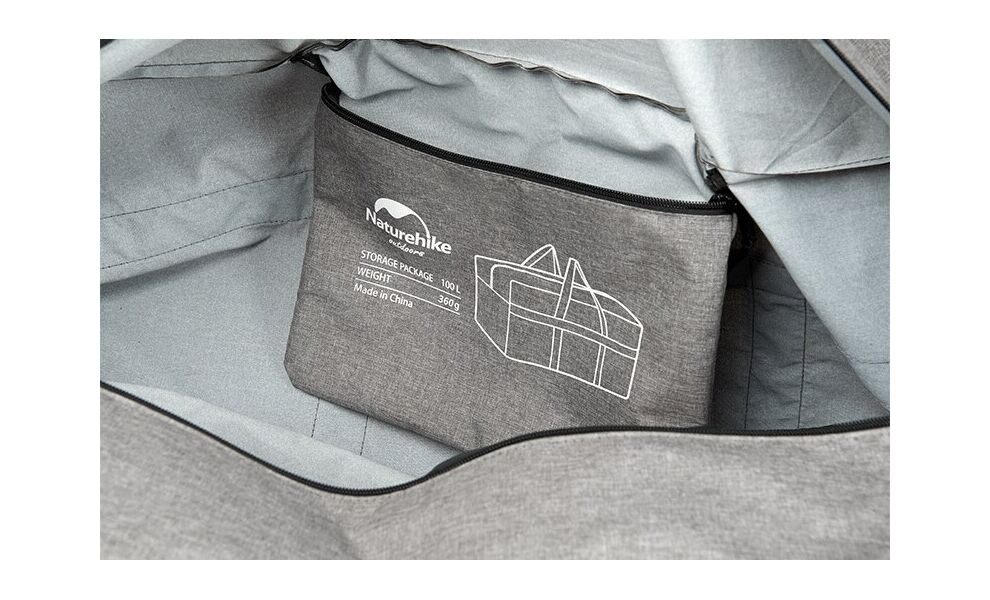 Складна дорожня сумка-баул Naturehike NH17S021 - L (Light Grey), 100 л, Об'єм: 100, Колір виробника: Light Grey, зображення 4