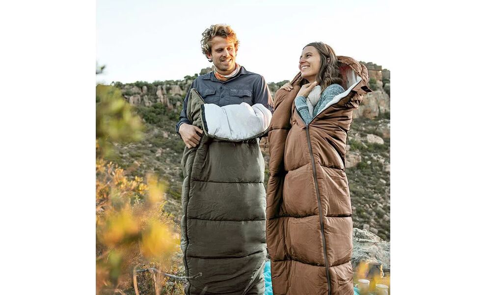 Демісезонний кемпінговий спальник-ковдра Naturehike NH20MSD07 - U250S (Brown) до -3°C: з капюшоном, Максимальний зріст користувача: 195, Колір: Brown, Сторона застібки: ліва, зображення 9