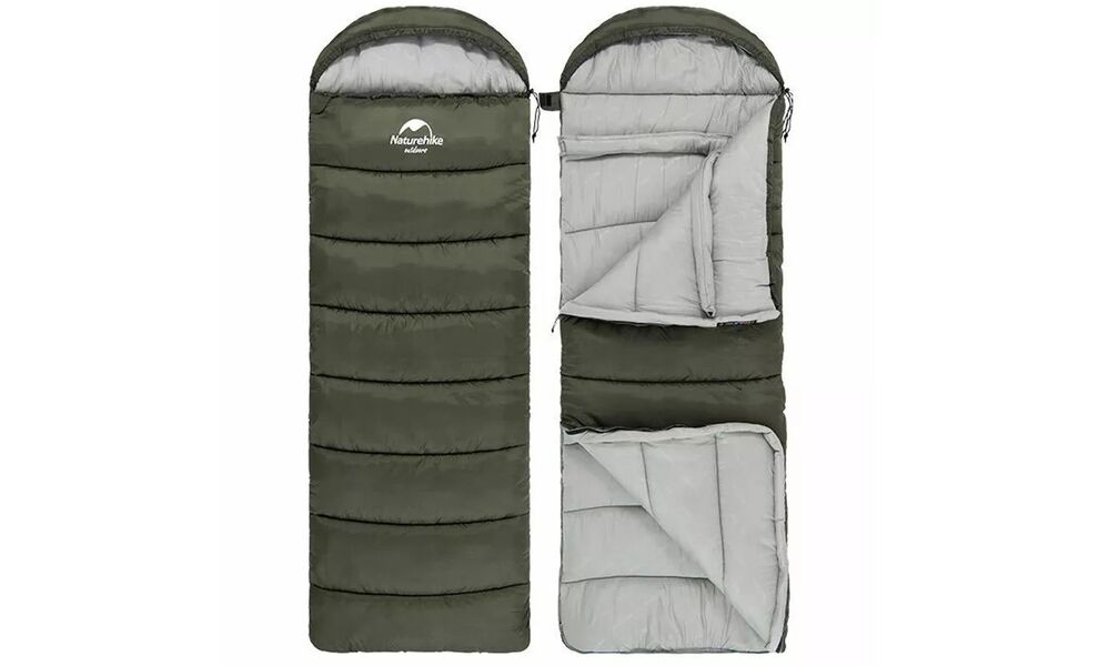 Демісезонний кемпінговий спальник-ковдра Naturehike NH20MSD07 - U250 (Brown) до 3°C: з капюшоном, Максимальний зріст користувача: 195, Колір: Brown, Сторона застібки: права, зображення 4