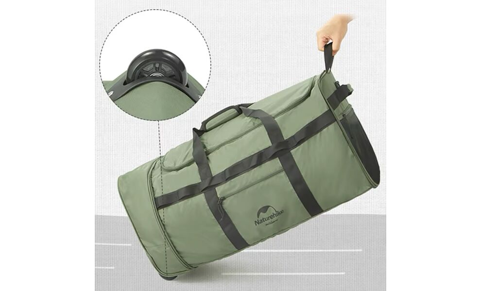 Дорожня сумка на колесах Naturehike NH21LX003 (Black), 88 л, Об'єм: 88, Колір виробника: Black, зображення 6