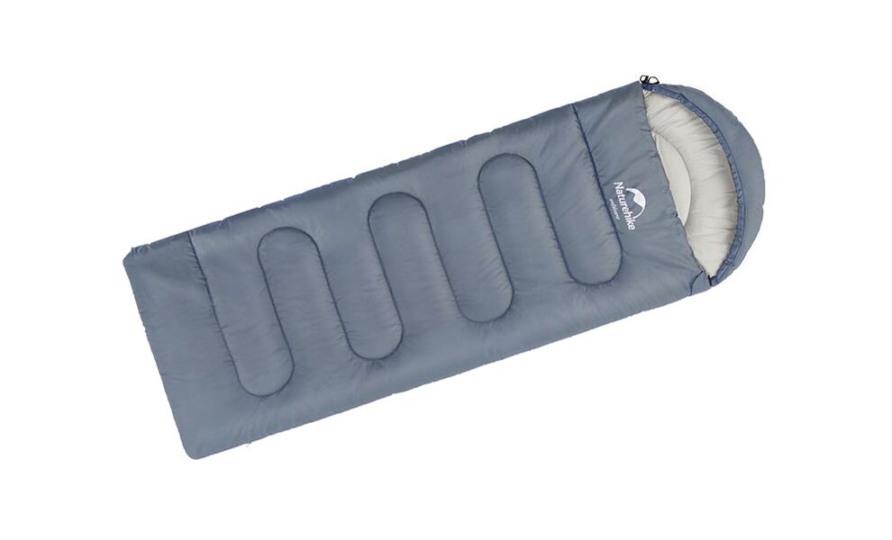 Демісезонний кемпінговий спальник-ковдра Naturehike NH21MSD08 - Y150 L (Blue) до 7°C: з капюшоном, Колір: Blue, Сторона застібки: ліва, зображення 2