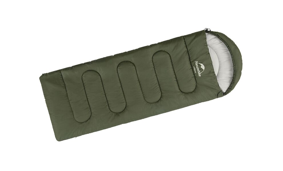Демісезонний кемпінговий спальник-ковдра Naturehike NH21MSD08 - Y150 L (Dark Green) до 7°C: з капюшоном, Колір: Dark Green, Сторона застібки: ліва, зображення 2