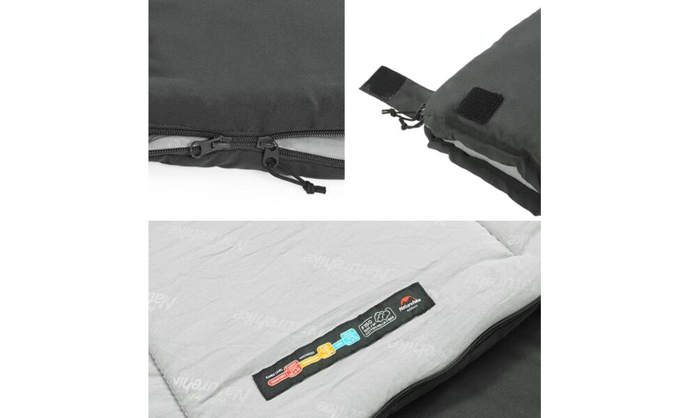 Демісезонний кемпінговий спальник-ковдра Naturehike NH22MSD05 - F150 (Dark Blue) до 7°C, Максимальний зріст користувача: 185, Колір: Dark Blue, Сторона застібки: права, зображення 4