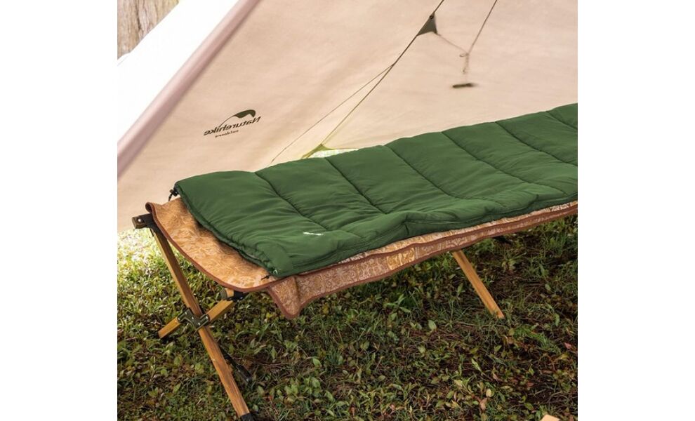 Демісезонний кемпінговий спальник-ковдра Naturehike NH22MSD05 - F150 (Green) до 7°C, Максимальний зріст користувача: 185, Колір: Green, Сторона застібки: права, зображення 5