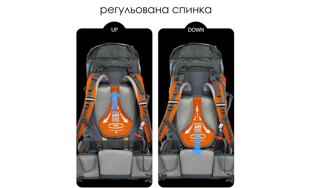 Рюкзак Naturehike NH70B070-B Discovery 70 (Black), зображення 11
