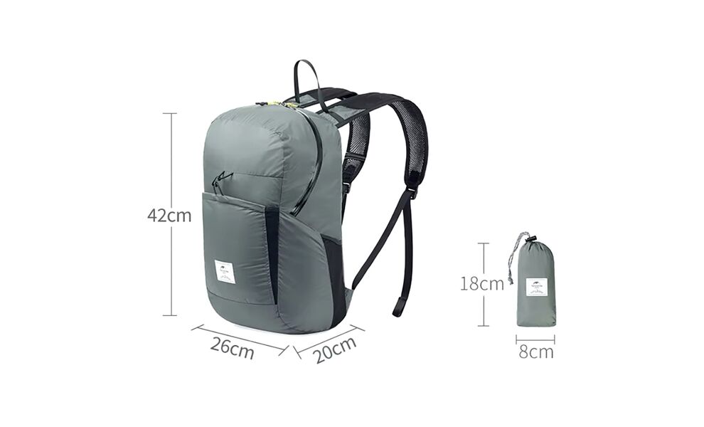 Складний рюкзак Naturehike Ultralight NH17A017-B (Black), 22 л, Об'єм: 22, Колір виробника: Black, зображення 4