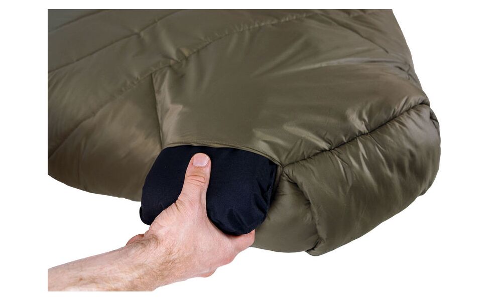 Літній туристичний спальник Wechsel Mudds Summer M до 8°C: з капюшоном, з москіткою, Максимальний зріст користувача: 175, Колір: Olive/Mud Green, Сторона застібки: ліва, зображення 6