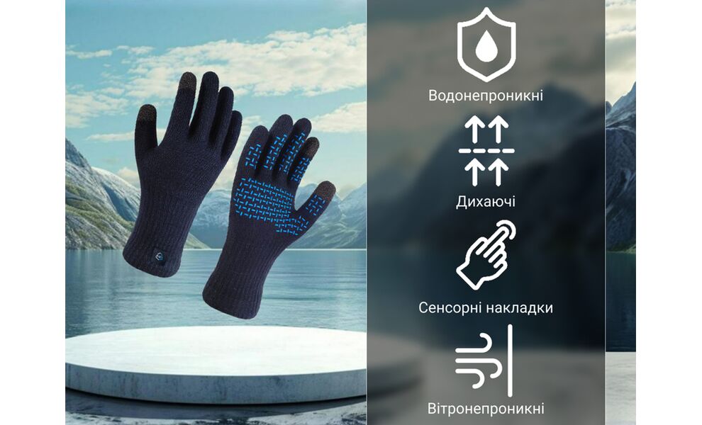 Рукавички унісекс DexShell ThermFit 3.0 (Heather Blue), Колір виробника: Heather Blue, Розмір: L, зображення 4