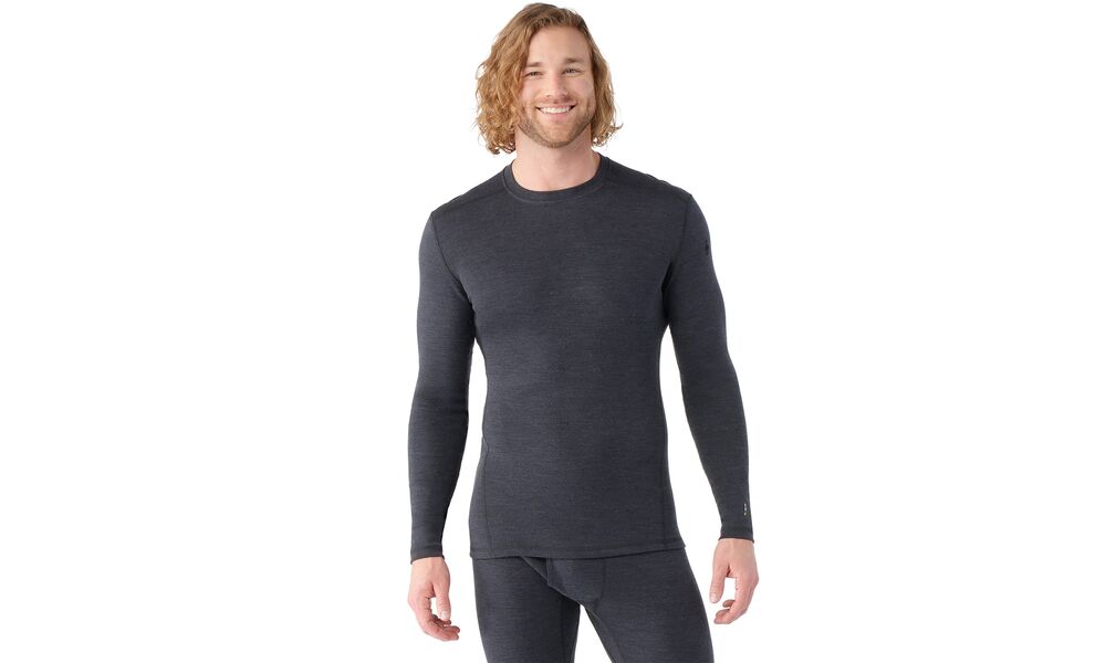 Термокофта чоловіча SmartWool Classic Termal Merino 250 Baselayer Crew - SW016350 (010/Charcoal Heather), Колір виробника: 010/Charcoal Heather, Розмір виробника: M, зображення 2