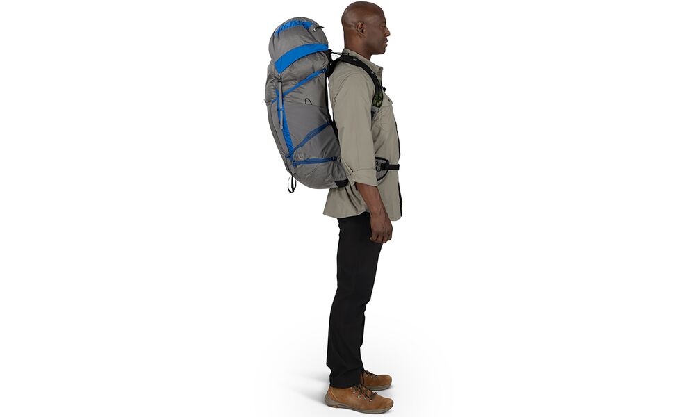 Рюкзак Osprey Exos Pro 55 - S/M (Dale Grey/Agam Blue), Об'єм: 55, Колір виробника: Dale Grey/Agam Blue, Тип розміру спинки: S/M, зображення 7