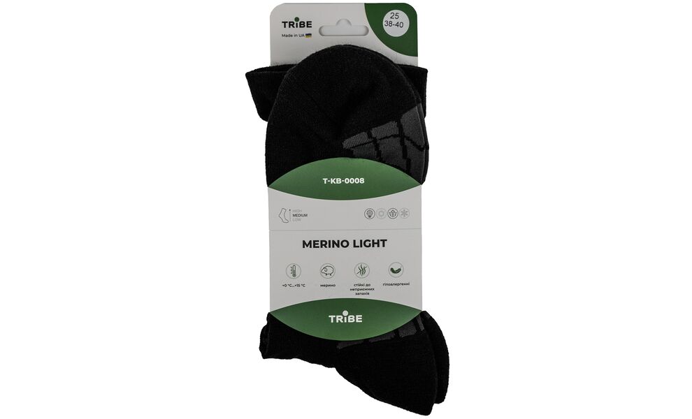Трекінгові шкарпетки Tribe Merino Light (Black), Колір: Black, Розмір: EU 44-46, зображення 8