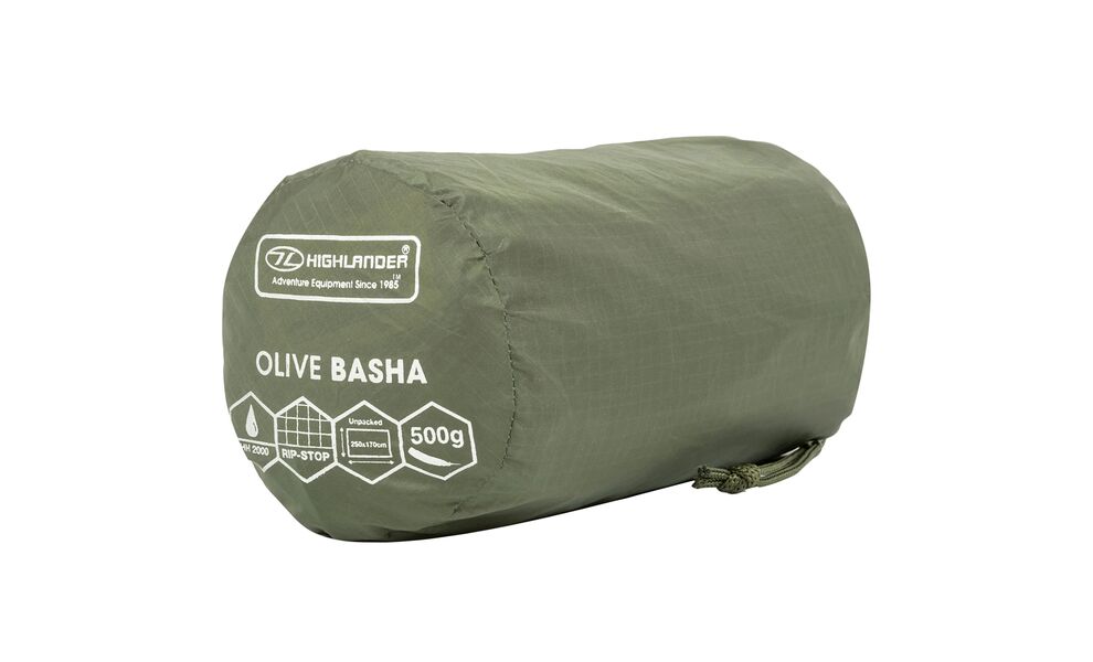 Туристичний тент Highlander Basha (Olive), 250x170 см, Розмір: 250x170, Колір виробника: Olive, зображення 9