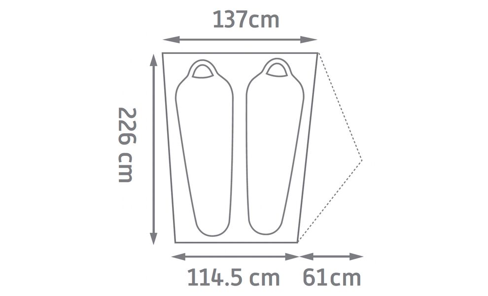 2-місний намет Kelty Late Start 2: двошаровий, Кількість місць: 2, Колір: Grey-Navy, зображення 2