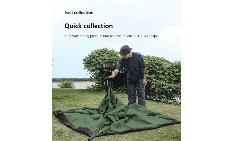 3-місний автоматичний намет Naturehike NH21ZP008 Pop Up 3: двошаровий, Кількість місць: 3, Колір: Green, зображення 11