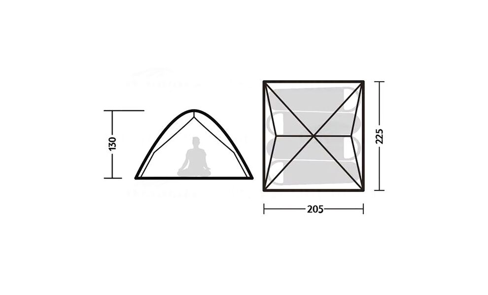 4-місний автоматичний намет Naturehike NH21ZP008 Pop Up 4: двошаровий, Кількість місць: 4, Колір: Green, зображення 2