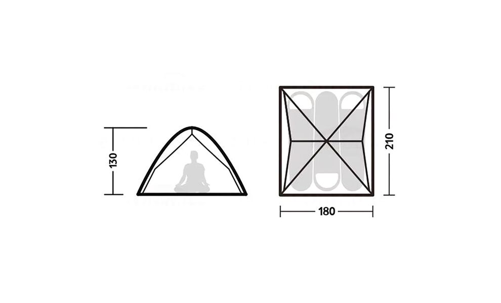 3-місний автоматичний намет Naturehike NH21ZP008 Pop Up 3: двошаровий, Кількість місць: 3, Колір: Green, зображення 2