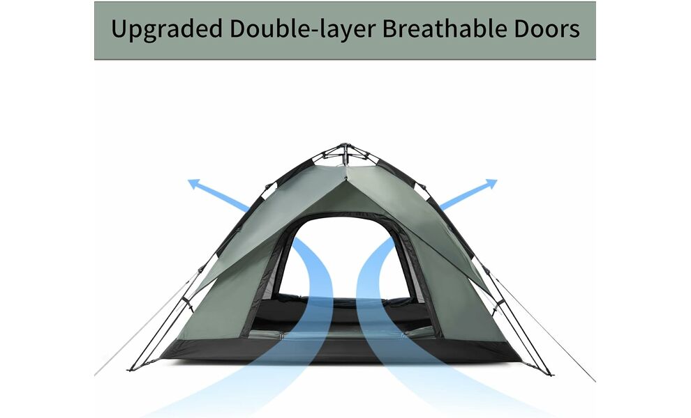 4-місний автоматичний намет Naturehike NH21ZP008 Pop Up 4: двошаровий, Кількість місць: 4, Колір: Green, зображення 7