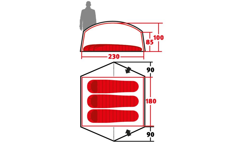 3-місний ультралегкий намет Wechsel Exogen 3: двошаровий, Кількість місць: 3, Колір: Green, зображення 2