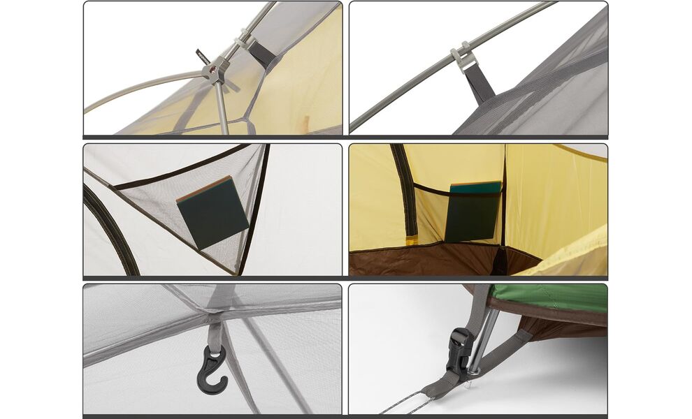 2-місний ультралегкий намет Naturehike NH17T012-T Star-River 2 - 210T: двошаровий, Кількість місць: 2, Колір: Green, зображення 10