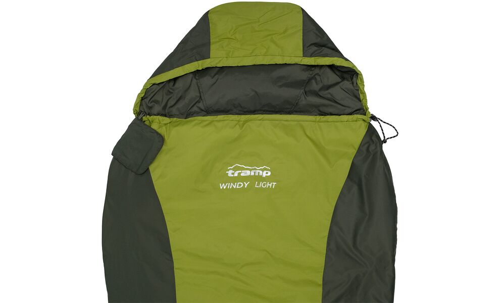 Демісезонний туристичний спальник Tramp Windy Light (Olive) до 5°C: з капюшоном, Максимальний зріст користувача: 195, Колір: Olive, Сторона застібки: права, зображення 5