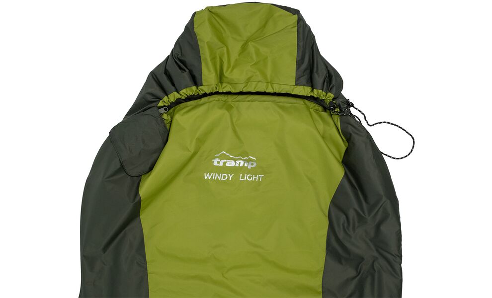 Демісезонний туристичний спальник Tramp Windy Light (Olive) до 5°C: з капюшоном, Максимальний зріст користувача: 195, Колір: Olive, Сторона застібки: права, зображення 6