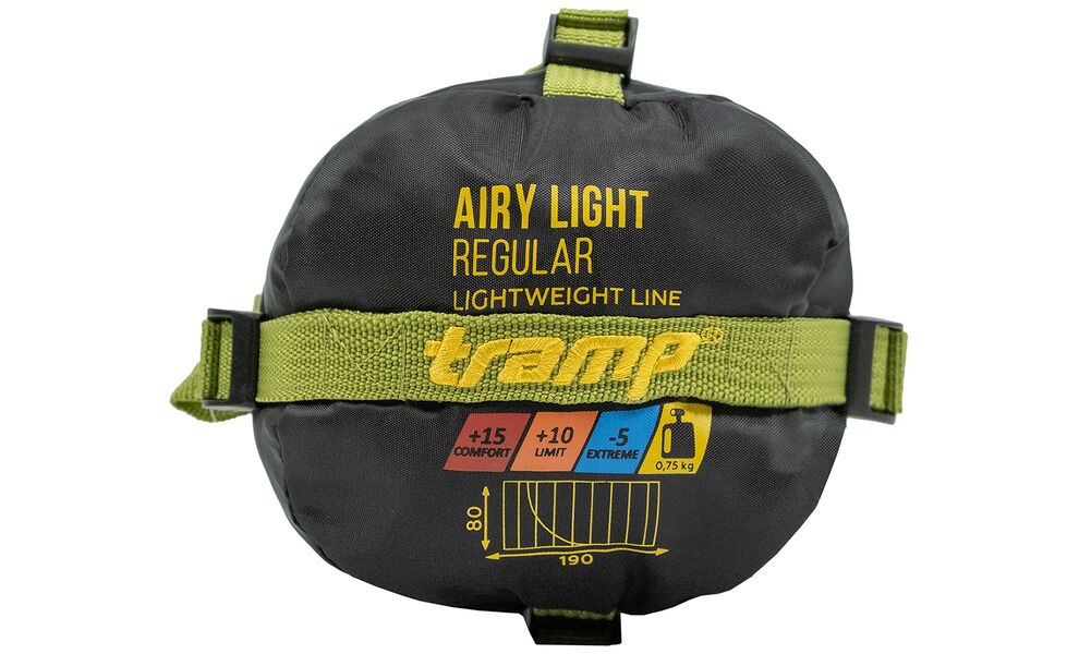 Літній кемпінговий спальник-ковдра Tramp Airy Light (Olive) до 10°C, Максимальний зріст користувача: 185, Колір: Olive, Сторона застібки: права, зображення 10
