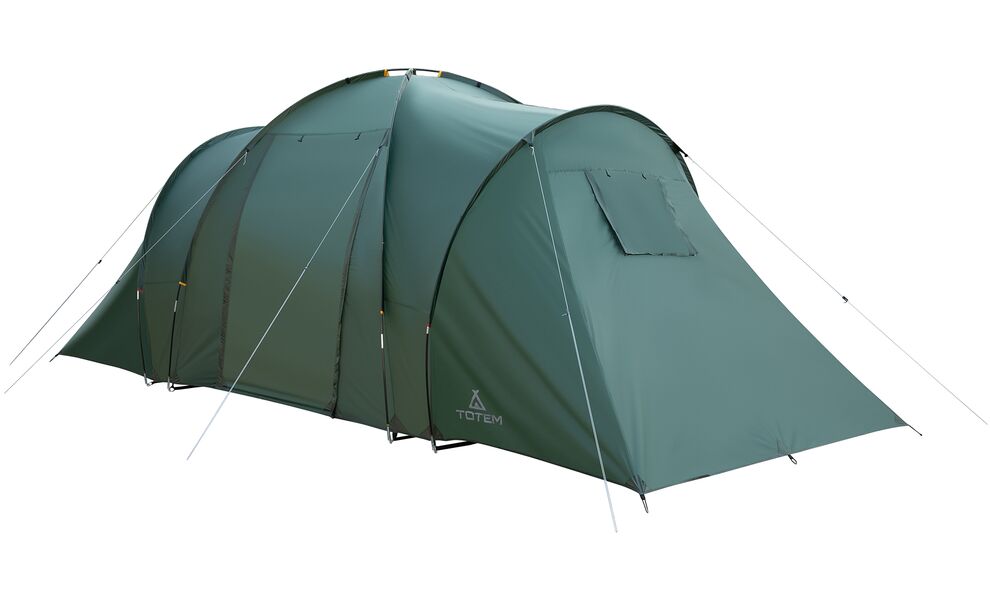 6-місний кемпінговий намет Totem Hurone 6 V2: на 2 спальні, Кількість місць: 6, Колір: Green, зображення 3