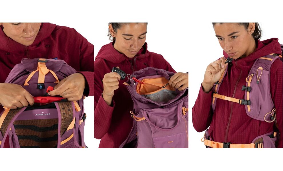 Рюкзак Osprey Tempest Velocity 20 - WXS/S (Pashmina/Melon), Об'єм: 18, Колір виробника: Pashmina/Melon, Тип розміру спинки: WXS/S, зображення 12