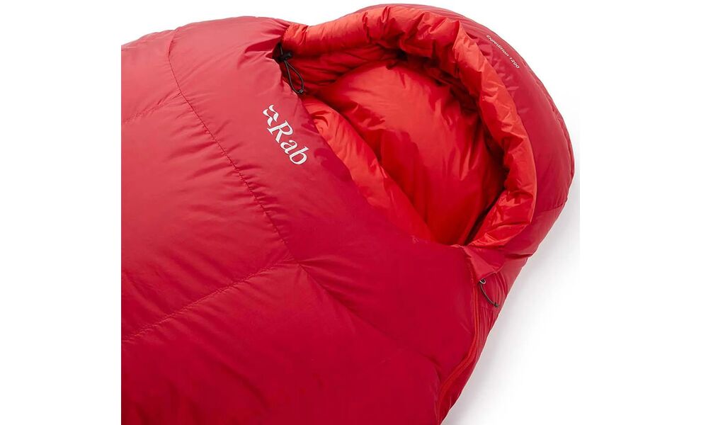 Зимовий пуховий спальник Rab Expedition 1200 - Regular до -35°C: з капюшоном, Максимальний зріст користувача: 195, Колір: Summit Red, Сторона застібки: ліва, зображення 3