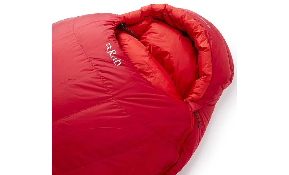 Зимовий пуховий спальник Rab Expedition 1400 - Regular до -40°C: з капюшоном, Максимальний зріст користувача: 195, Колір: Summit Red, Сторона застібки: ліва, зображення 3
