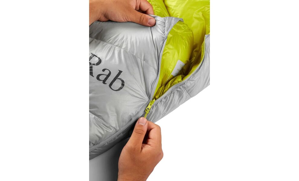 Зимовий пуховий спальник Rab Mythic 400 - Regular до -6°C: з капюшоном, Максимальний зріст користувача: 185, Колір: Cloud, Сторона застібки: ліва, зображення 8