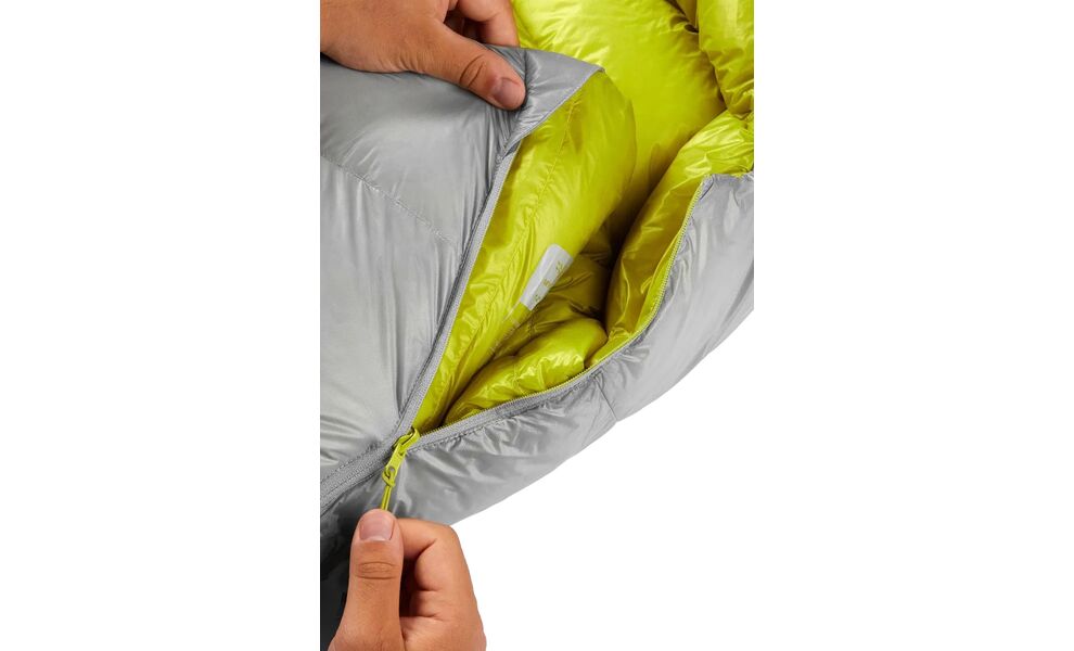 Зимовий пуховий спальник Rab Mythic 600 - Regular до -12°C: з капюшоном, Максимальний зріст користувача: 185, Колір: Cloud, Сторона застібки: ліва, зображення 8