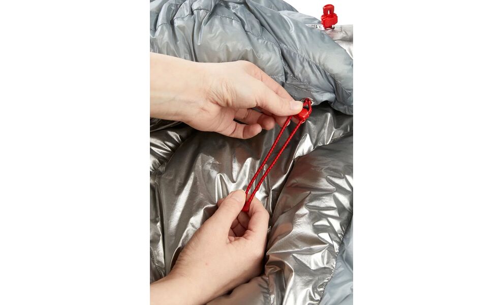 Зимовий пуховий спальник Rab Mythic Ultra 360 - Long до -8°C: з капюшоном, Максимальний зріст користувача: 200, Колір: Cloud/Graphene, Сторона застібки: ліва, зображення 6