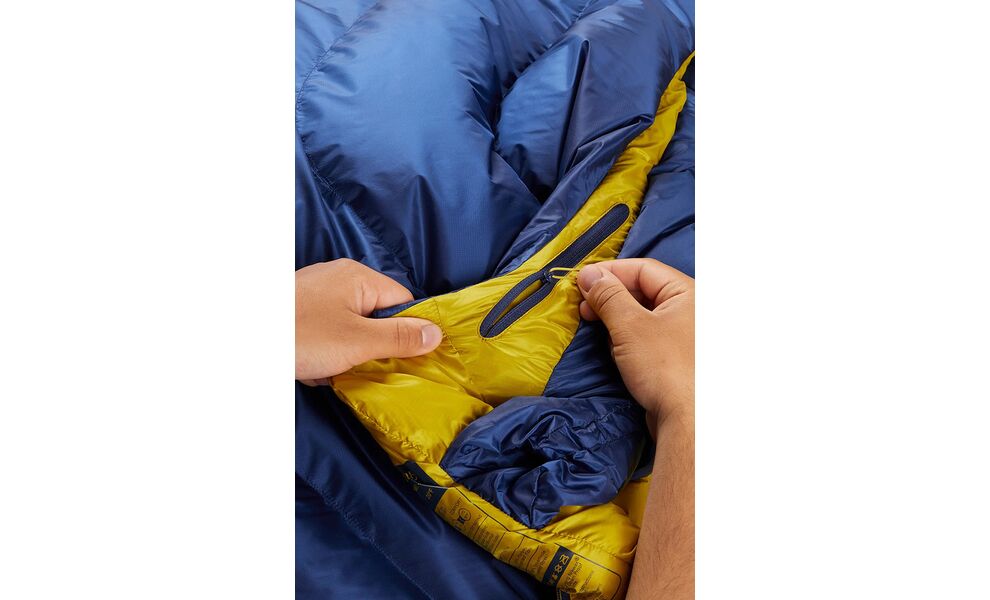 Демісезонний пуховий спальник Rab Neutrino 400 - Regular до -7°C: з капюшоном, Максимальний зріст користувача: 185, Колір: Nightfall Blue, Сторона застібки: права, зображення 7