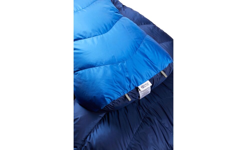Демісезонний пуховий спальник Rab Neutrino 400 - Regular до -7°C: з капюшоном, Максимальний зріст користувача: 185, Колір: Nightfall Blue, Сторона застібки: ліва, зображення 8