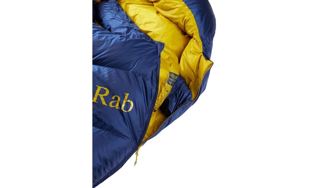 Демісезонний пуховий спальник Rab Neutrino 600 - Wmns Regular до -12°C: з капюшоном, Максимальний зріст користувача: 170, Колір: Nightfall Blue, Сторона застібки: ліва, зображення 4
