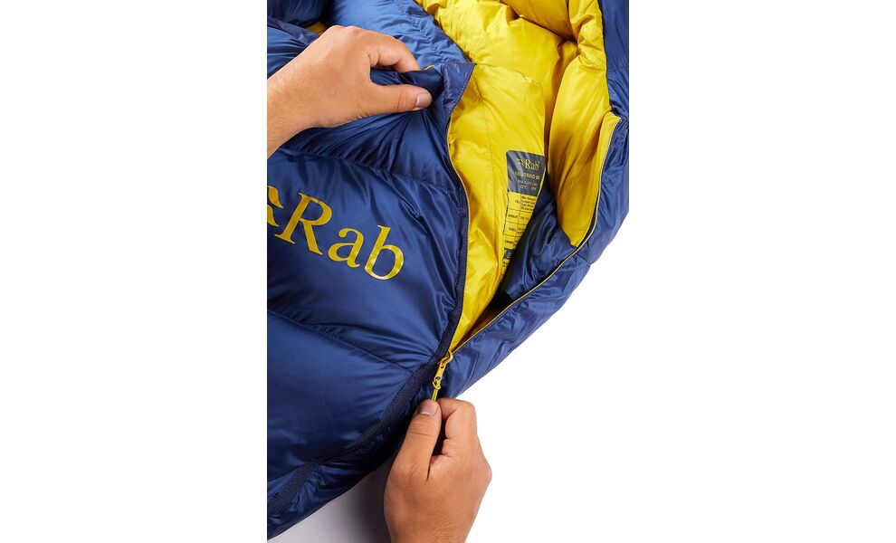 Зимовий пуховий спальник Rab Neutrino 800 - Regular до -22°C: з капюшоном, Максимальний зріст користувача: 185, Колір: Nightfall Blue, Сторона застібки: права, зображення 6