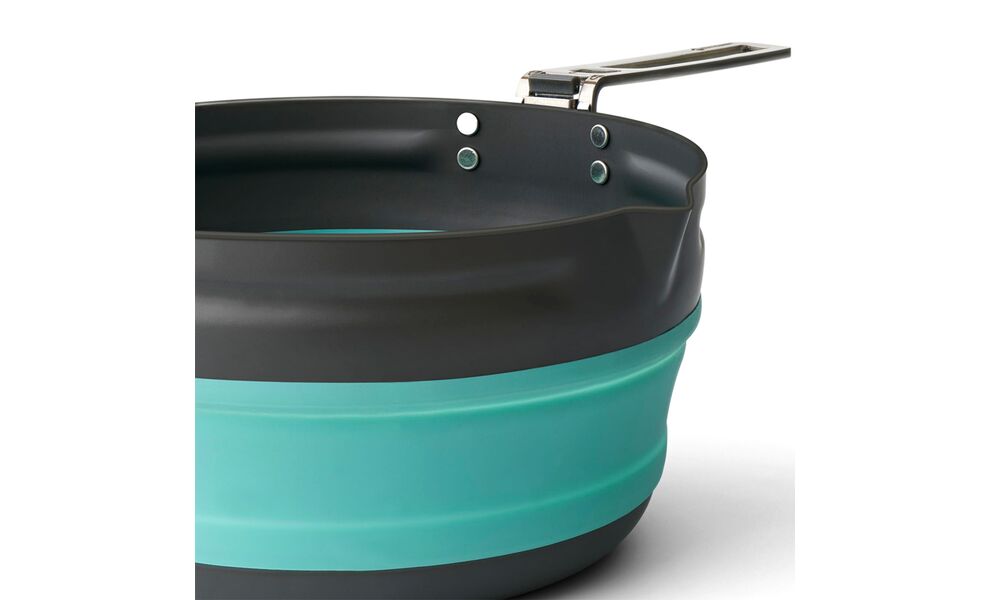 Складна туристична каструля для пальника Sea to Summit Frontier (Aqua Sea Blue) на 2,2 л (БЕЗ чохла), харчовий силікон, Об'єм: 2,2, Колір виробника: Aqua Sea Blue, зображення 4