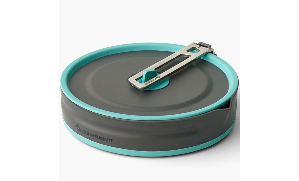 Складна туристична каструля для пальника Sea to Summit Frontier (Aqua Sea Blue) на 2,2 л (БЕЗ чохла), харчовий силікон, Об'єм: 2,2, Колір виробника: Aqua Sea Blue, зображення 2