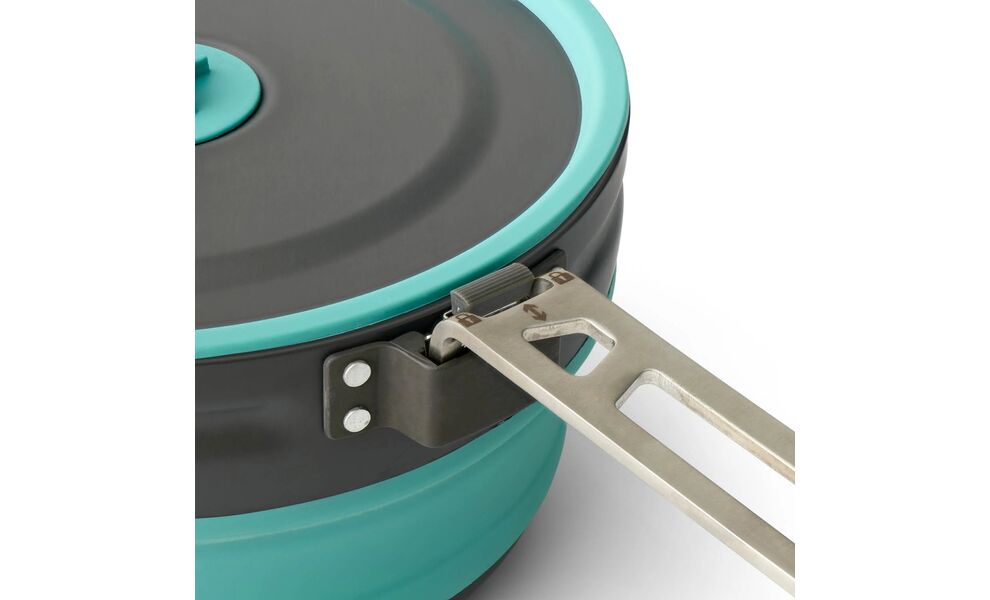 Складна туристична каструля для пальника Sea to Summit Frontier (Aqua Sea Blue) на 2,2 л (БЕЗ чохла), харчовий силікон, Об'єм: 2,2, Колір виробника: Aqua Sea Blue, зображення 5