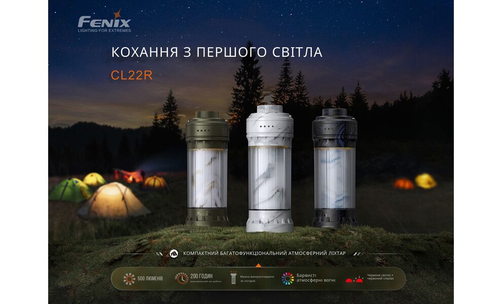 Кемпінговий ліхтар акумуляторний Fenix CL22R (Wild Green): червоне світло, RGB-світло, USB Type-C, Колір корпусу: Wild Green, зображення 10